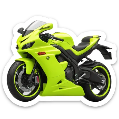 Supersport motorcycle in neon yellow sticker