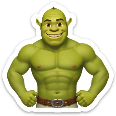 Gigachad shrek sticker