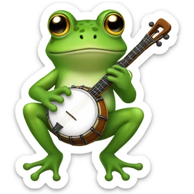 Frog playing a banjo sticker