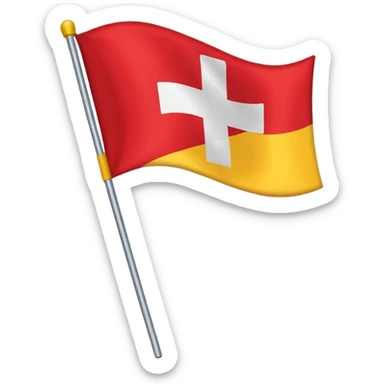 Flag red background yellow cross sticker