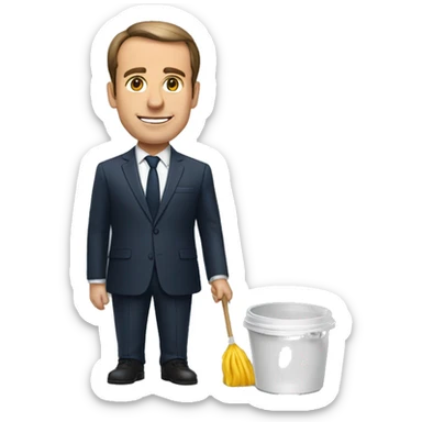 Macron sur une poubelle sticker