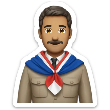 Homme avec écharpe tricolore élu France sticker