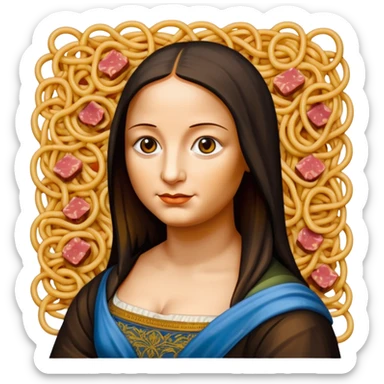 pop art monalisa SPAM meat spaghettio slop  sticker