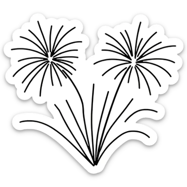 Happy birthday fireworks sticker