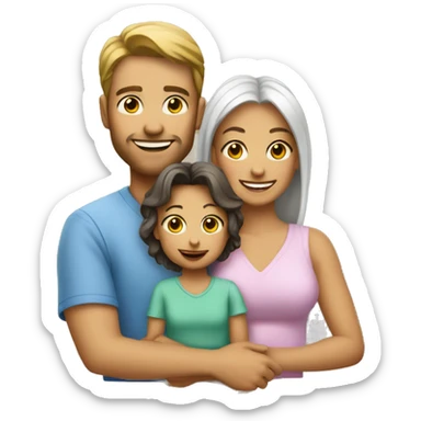 familia con bambino sticker