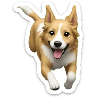 dogs running through a field of flowers sticker