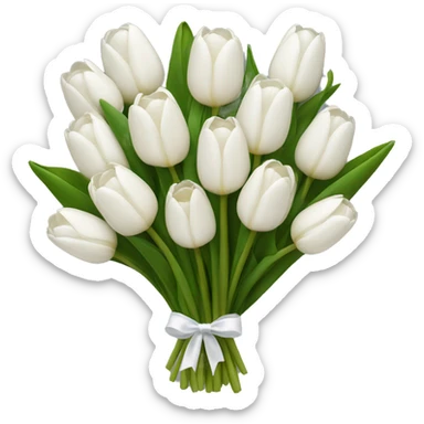 white tulip bouquet  sticker