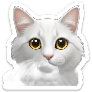 cute white main coone sticker