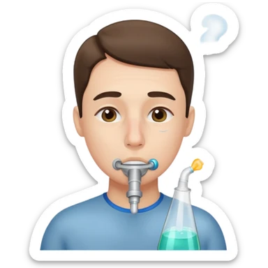 Side profile nose breathing oxigen sticker