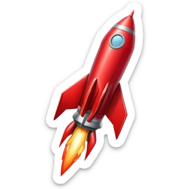 aesthetic red rocket sticker