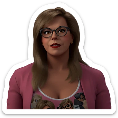 glamorous girl with glasses sticker