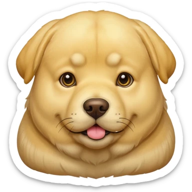 Fat yellow English lab sticker