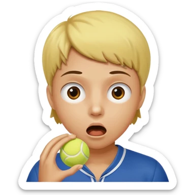 eating tennis balls sticker