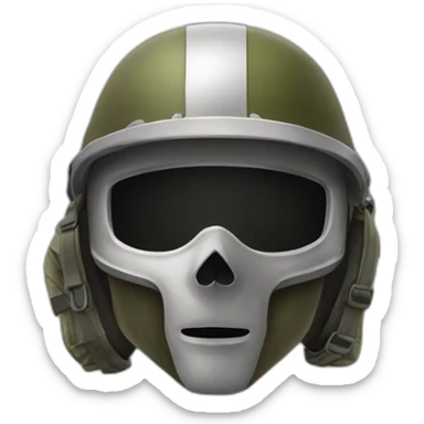 Masque squelette et casque militaire sérieux sticker