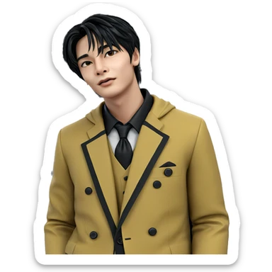 formal portrait of a boy sticker