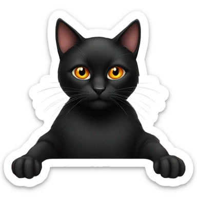 Create a black cat with orange stripes playing blackjack sticker