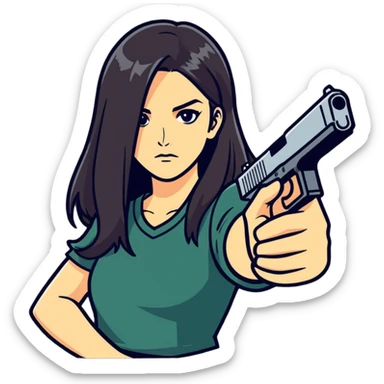 baddie with a glock  sticker