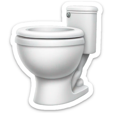 A toilet with a head sticking out sticker