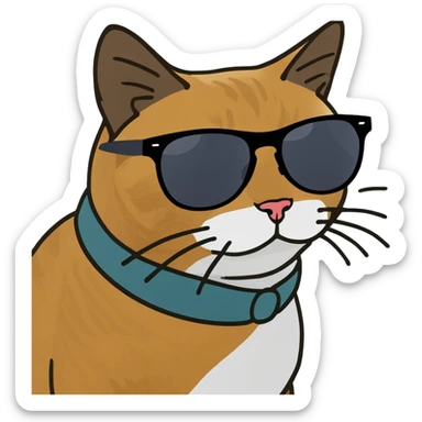 cat wearing sunglasses sticker
