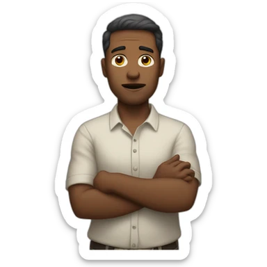 white man shrugging with shoulders and hand he don't know sticker