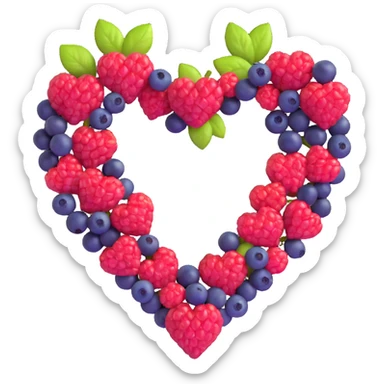 heart shape made out of berries sticker