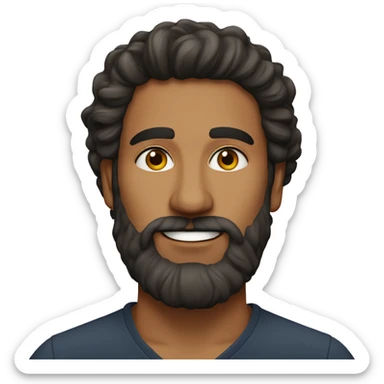 indian-college-man-wavy-hair-long-beard-thick-lips sticker