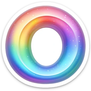 glossy Pastel iridescent rainbow crystal crescent sticker