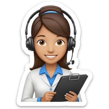 Event Planner Holding A Clipboard And Headset sticker