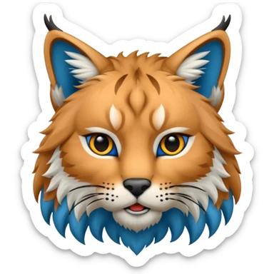 Tête de lynx : très féroce et bleu  sticker