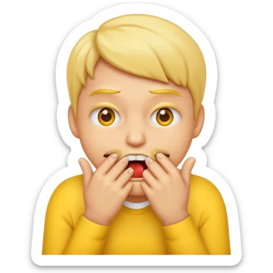 Nervous emoji that bite his nails sticker