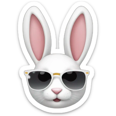 rabbit-white-sunglass sticker