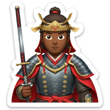 guerrero samurai con su espada en la mano sticker