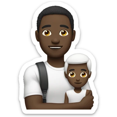 black man with a tiny skiny white man sitting on his shoulder sticker