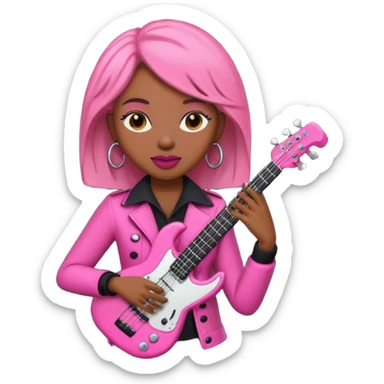 pink musician black woman  sticker