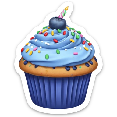 Blueberry Muffin celebrating birthday sticker