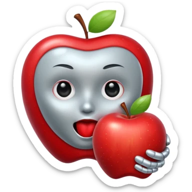 android eating apple sticker