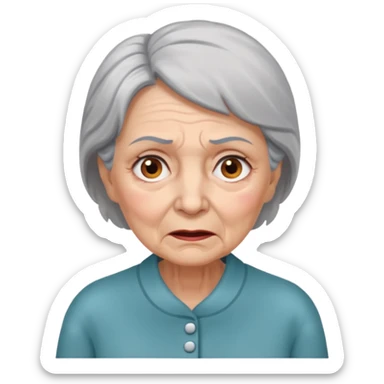 mulher idosa tentando nao fazer xixi com expressaõ de dor sticker