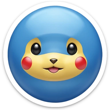 A blue Pokéball with highlights, anime Pikachu style, emoji style, variation 7 sticker