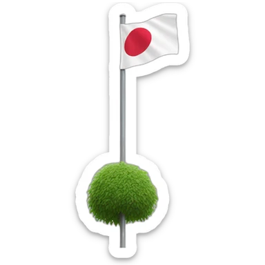 Japan flag on pole sticker