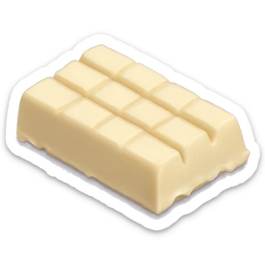 Realistic bar of white chocolate with three rows  sticker
