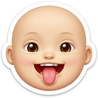 baby sticking out their tongue sticker