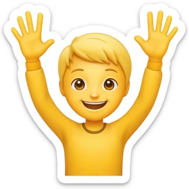 Happy face whit five hi  sticker