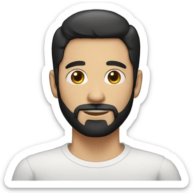 white Man with short black hair and circle beard sticker