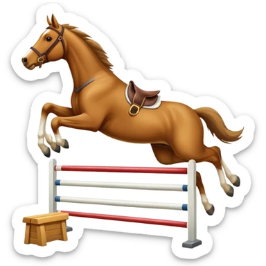 horse jumping over a dog sticker