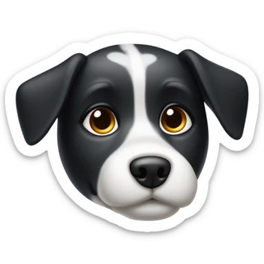 black and white dog sticker