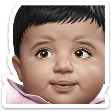 male portrait with black hair sticker