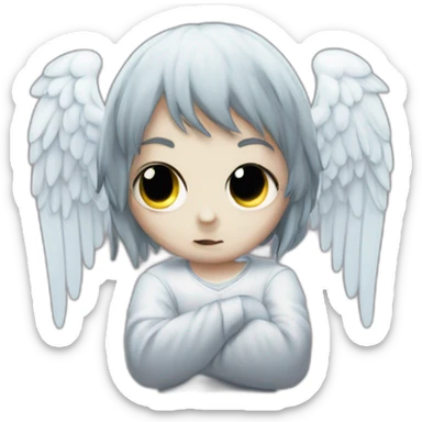 chibby emo angel with the text "LURK" on top sticker