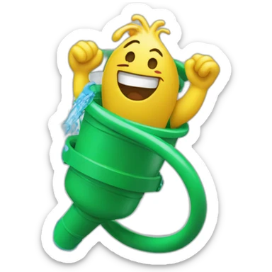 Water splashing from a gardenhose sticker