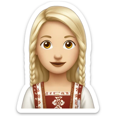 latvian folk costume sticker