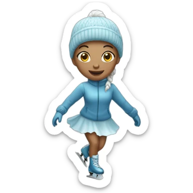 A woman ice skating sticker